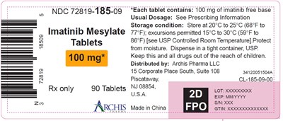 Imatinib Mesylate Tablets 100 mg Bottle Label (Image 2)